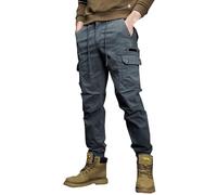 Pantalones cargo vintage para hombre, pantalones tácticos para hombre, prácticos pantalones de entrenamiento con cordón y múltiples bolsillos, pantalones deportivos ajustados, pantalones de correr