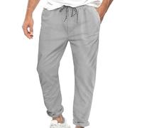 Pantalones casuales a rayas para hombre, cintura elástica, con cordón, cómodos, para playa, yoga, pantalones deportivos sueltos, pierna recta, pantalones de vestir formales para negocios, oficina,