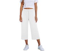 Pantalones Casuales Capri con Cintura elástica y Bolsillos Corte Holgado para Mujer Activa Que Busca Comodidad y Estilo en climas cálidos