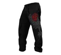 Pantalones Casuales con Estampado para un Ajuste cómodo y Relajado, para Actividades al Libre, Senderismo, Viajes, Pantalones versátiles con un diseño Elegante. (Black2, M)