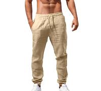 Pantalones Casuales de Lino Transpirables elásticos para Hombre de Color só | Pantalon Deportivo Slim Fit Militar Mallas Lados Rebajas Tecnico 90s Marrones Turco 5xl Chicos Escoces