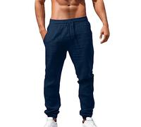 Pantalones Casuales de Lino Transpirables elásticos para Hombre de Color só | Pantalon Deportivo Slim Fit Militar Mallas Lados Rebajas Tecnico 90s Marrones Turco 5xl Chicos Escoces