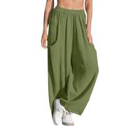 Pantalones Casuales de Pierna Ancha, Corte Holgado y cómodos, Ideales para el día a día y para Crear Conjuntos versátiles. (Dark Green, M)