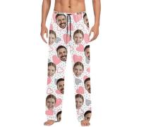 Pantalones casuales genéricos para hombre para la noche personalizables para el día de San Valentín, cómodo y dulce, idea de regalo ideal para un sueño tranquilo y momentos de relajación, Rosa claro