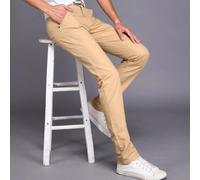 Pantalones casuales para hombre en un estilo clásico de ajuste delgado, gran opción diaria (33 caqui)
