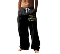 Pantalones casuales para hombre Moda Casual Impresión 3D Saint Patricks Day Pantalones cómodos transpirables Pantalones de salón modernos, gris oscuro, 3XL