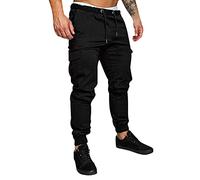 Pantalones casuales para hombre, pantalones de trabajo con puños, pantalones de chándal de tiro medio, pantalones cargo para hombre, pantalones cargo de sudor del Reino Unido, cintura elástica