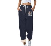 Pantalones casuales para mujer, de cintura alta, con forro polar, térmicos, cálidos, elásticos, suaves, cómodos, para invierno, para descansar, trabajo, talla grande, azul marino, L