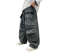 Pantalones Casuales Rectos para niños de Uso Diario y convivencia Urbana diseño cómodo y Moderno para Actividad Escolar y recreativa (Green, 13-14 Years) #174