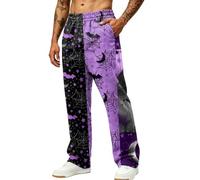 Pantalones Chandal Hombres Cintura Elástica con Bolsillo Moda Masculina Halloween Pantalon Ligera Anchos Transpirable Pantalones Calle Fitness Otoño Invierno 23 XL