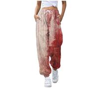Pantalones Chándal Mujer Estampado Manchas Sangre Zombie para Halloween, Carnaval Y Fiestas Temáticas Comodidad
