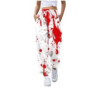 Pantalones Chándal Mujer Estampado Manchas Sangre Zombie para Halloween, Carnaval Y Fiestas Temáticas Comodidad