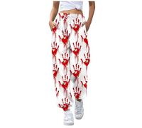 Pantalones Chándal Mujer Estampado Manchas Sangre Zombie para Halloween, Carnaval Y Fiestas Temáticas Comodidad