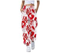 Pantalones Chándal Mujer Estampado Manchas Sangre Zombie para Halloween, Carnaval Y Fiestas Temáticas Comodidad