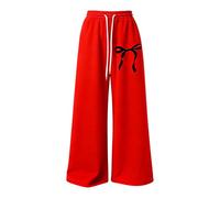 Pantalones Chandal Niñas Pantalón para Niños Deportivos Pierna Ancha Pantalones Jogging Cintura Alta Pants Anchos de Entrenamiento Largos Leggings Fitness Correr Mallas (Red, 11-12 años)