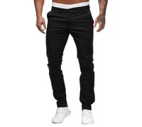 Pantalones chinos ajustados de vestir casuales para hombre, ajustados, elásticos, parte delantera plana, ligeros, cómodos, pantalones chinos de calle, pantalones inteligentes de negocios, Negro, M