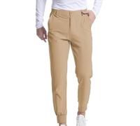 Pantalones chinos elásticos para hombre, joggers de golf, pantalones cortos ajustados, pantalones de vestir con bolsillos, pantalones de trabajo, casuales, de negocios, para viajar, caqui, XXL