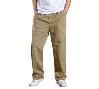 Pantalones chinos para hombre, corte regular, pantalones de verano, largos, ligeros, lisos, modernos, pantalones cargo rectos de corte recto, pantalones de entrenamiento elegantes, de algodón, cómodos