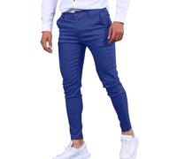 Pantalones chinos para hombre, elásticos, con bolsillos, ajustados, pantalones de vestir de sarga de algodón, mallas elásticas casuales inteligentes para hombre, pantalones chinos de ajuste regular