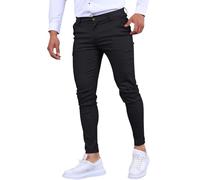 Pantalones chinos para hombre, elásticos, con bolsillos, ajustados, pantalones de vestir de sarga de algodón, mallas elásticas casuales inteligentes para hombre, pantalones chinos de ajuste regular
