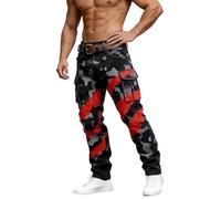 Pantalones chinos para hombre, geométricos, estampados, pantalones cargo de corte regular, pantalones de entrenamiento, hip-hop, pantalones transpirables, vintage, largos, cómodos, cargo, informales