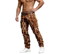 Pantalones chinos para hombre, geométricos, estampados, pantalones cargo de corte regular, pantalones de entrenamiento, hip-hop, pantalones transpirables, vintage, largos, cómodos, cargo, informales