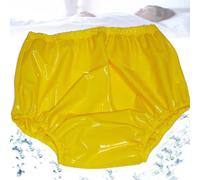 Pantalones Cómodos Unisex de Plástico Suaves y Silenciosas Cubrepañales Incontinencia Ropa Interior Impermeable Antifugas Lavable ReutilizableYellow,2XL