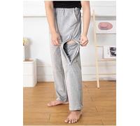 Pantalones con bolsa de orina, pantalones para incontinencia convenientes para personas con incontinencia o ancianos, pantalones para pacientes, ropa para el cuidado del paciente,Gris,L