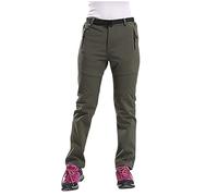 Pantalones con forro polar para mujer, impermeables, térmicos, tiro medio, pierna recta, bolsillos con cremallera, color sólido, pantalones deportivos para mujer, cierre de botón, Jn, M