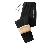 Pantalones con forro polar para mujer, talla grande, pantalones cálidos para mujer, cómodos, gruesos, con bolsillos con cremallera, color puro, elásticos, pantalones de invierno acogedores y cálidos