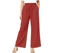 Pantalones con Muchos Bolsillos Mujer Rectos Flojos Tobilleros Tiro Playeros por hasta Electrico Invitada Negra Cinturon Toreros Lisos Anchas Oxford Calzas Rosas Rojas Bien