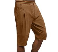 Pantalones Corto Hombre Algodón Lino Verano Casual Suelto Pantalones Corto Color sólido Moda Jogging Deportivos Short Playa Transpirable Ligero Anchos Vacaciones Talla Grande 2025