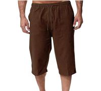 Pantalones Corto Hombre,Algodón y Lino Verano Moda Suelto Casual Pantalon Capri Color Sólido Jogging Pants Deportivos Short Playa Transpirable Ligero Rectos Vacaciones Bermudas 2025