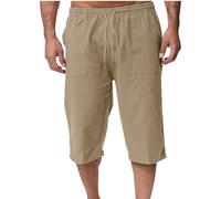 Pantalones Corto Hombre,Mis Pedidos Algodón y Lino Verano Moda Suelto Casual Pantalon Capri Color Sólido Jogging Pants Deportivos Short Playa Transpirable Ligero Rectos Vacaciones Bermudas 2025