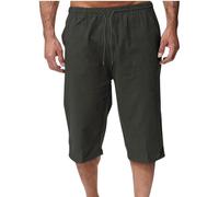 Pantalones Corto Hombre Rebajas,Algodón y Lino Verano Moda Suelto Casual Pantalon Capri Color Sólido Jogging Pants Deportivos Short Playa Transpirable Ligero Rectos Vacaciones Bermudas 2025