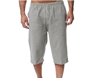 Pantalones Corto Hombre Rebajas,Algodón y Lino Verano Moda Suelto Casual Pantalon Capri Color Sólido Jogging Pants Deportivos Short Playa Transpirable Ligero Rectos Vacaciones Bermudas 2025