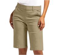 Pantalones Corto Mujer,Talla Grande Pantalon Corto Mujer Cintura Alta Moda Bermudas Suelto con Bolsillos Casual Cómodo Pantalón Cortos de Trabajo Verano Color Sólido Ligeros Shorts 2025