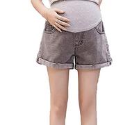 Pantalones Corto Vaqueros de Maternidad Mujer Elásticos cómodos Jeans Corto Moda Suelto Pantalones Corto Embarazo Verano premamá Denim Short