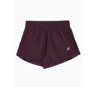 Pantalones cortos ASICS Nagino Run 2-in-1 para mujer Burdeos M