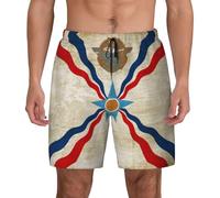 Pantalones Cortos Bandera Asiria Antigua Swim Trunks Ajustable Bañador Hombre Cómodo Shorts De Baño para Natación Piscina Correr S