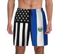 Pantalones Cortos Bandera De América Y Bandera De El Salvador Swim Trunks Elásticos Shorts De Baño Transpirable Bañador Hombre para Viajes Correr Piscina M