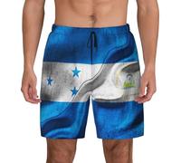 Pantalones Cortos Bandera De Honduras Bandera De Nicaragua Short Deportivo Transpirable Bañador Hombre Cómodo Swim Trunks para Natación Piscina Correr 3XL