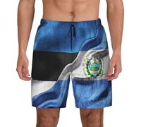 Pantalones Cortos Bandera De Los Estonios Bandera De El Salvador Short Deportivo Ajustable Swim Trunks Transpirable Bañador Hombre para Viajes Correr Piscina XL
