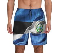 Pantalones Cortos Bandera De Los Estonios Bandera De El Salvador Swim Trunks Ajustable Shorts De Baño Transpirable Bañador Hombre para Natación Piscina Correr M