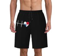 Pantalones Cortos Bandera De Panamá Latido del Corazón Bañador Hombre Transpirable Shorts De Baño Casuales Short Deportivo para Surferos Viajes Vacaciones M