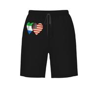 Pantalones Cortos Bandera De Sierra Leona Y Bandera Estadounidense Shorts De Baño Secado Rápido Short Deportivo Cómodo Swim Trunks para Natación Vacaciones Deporte