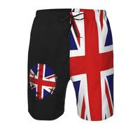 Pantalones Cortos Bandera Vintage De Gran Bretaña Británica E Inglaterra Short Deportivo Elásticos Shorts De Baño Ajustable Swim Trunks para Correr Playa Viajes L