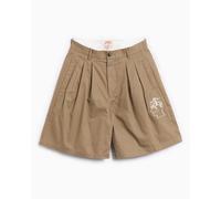 Pantalones cortos Brain Dead x Brooks Brothers Pleated Chino para hombre Beige 28