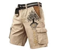 Pantalones Cortos Cargo Hombre Algodón, Pantalon Corto Hombre Casual Verano,de Mitología para Aventuras con Múltiples Bolsillos Utilitarios al Libre Pantalón Shorts