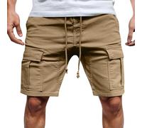 Pantalones Cortos Cargo Hombre - Pantalones cortos casuales para hombre para uso diario ligeros y cómodos ideales para actividades al aire libre playas y relajación versátiles y a la moda (Khaki XL)